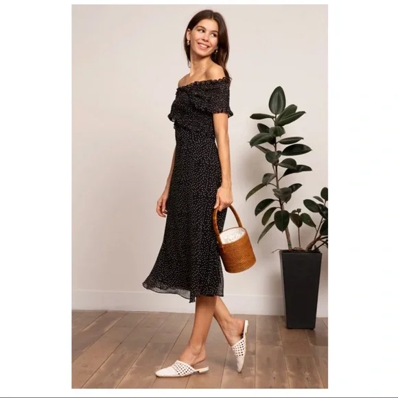 LUCY PARIS Polka Dot Off Shoulder Dorothy Dress - Picture 11 of 16